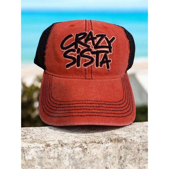 Crazy Sista Red Snapback Baseball Hat Adjustable Trucker Hat - Picture 1 of 9